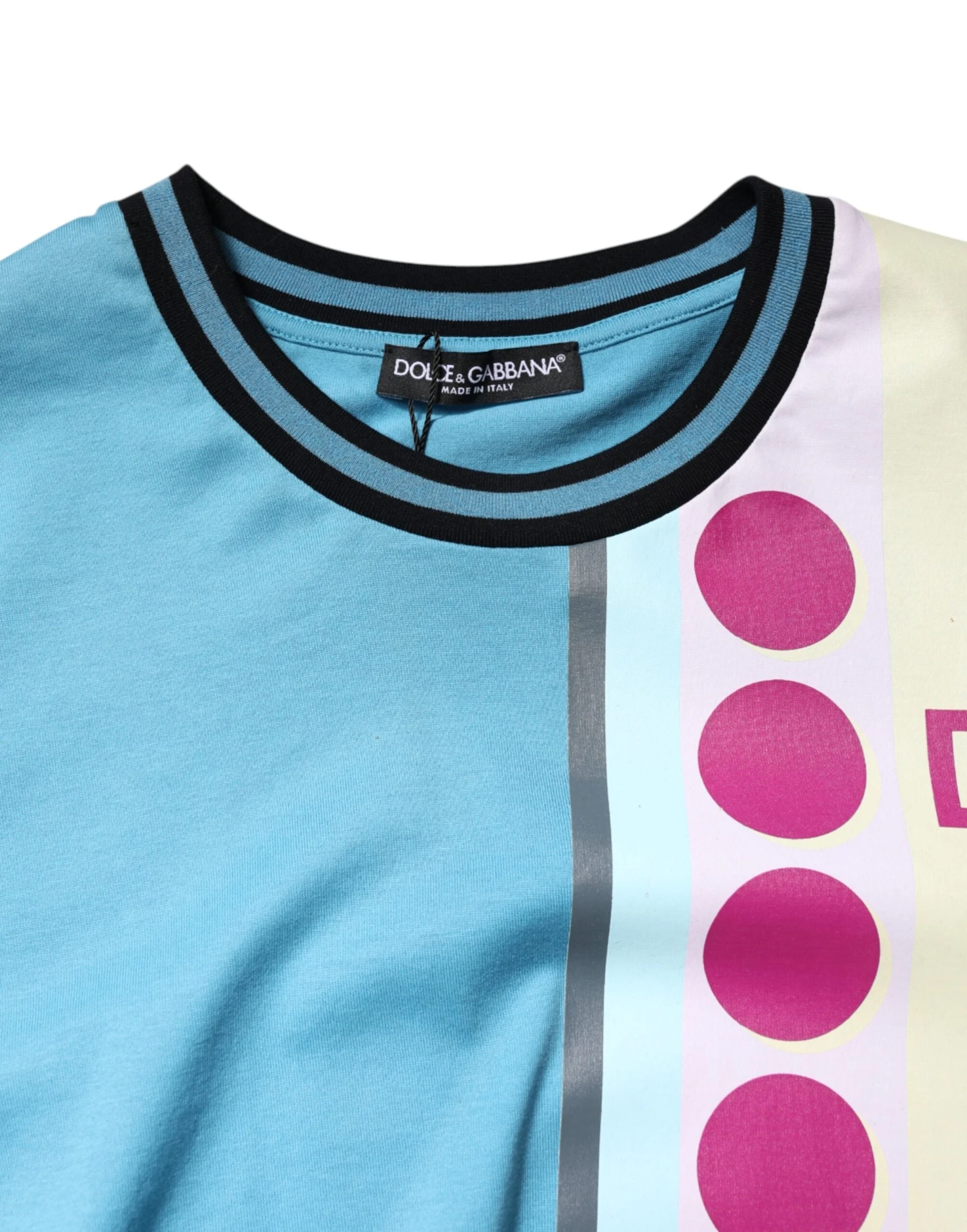 Dolce & Gabbana Multicolor Printed Logo Short Sleeve Men's T-shirt 6 Dolce & Gabbana Multicolor Printed Logo Short Sleeve Men's T-shirt - Image 4