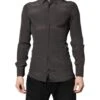 Dolce & Gabbana Dark Gray Silk GOLD Dress Formal Men's Shirt (Pre-Owned) -Lux Lair Store 7164690
