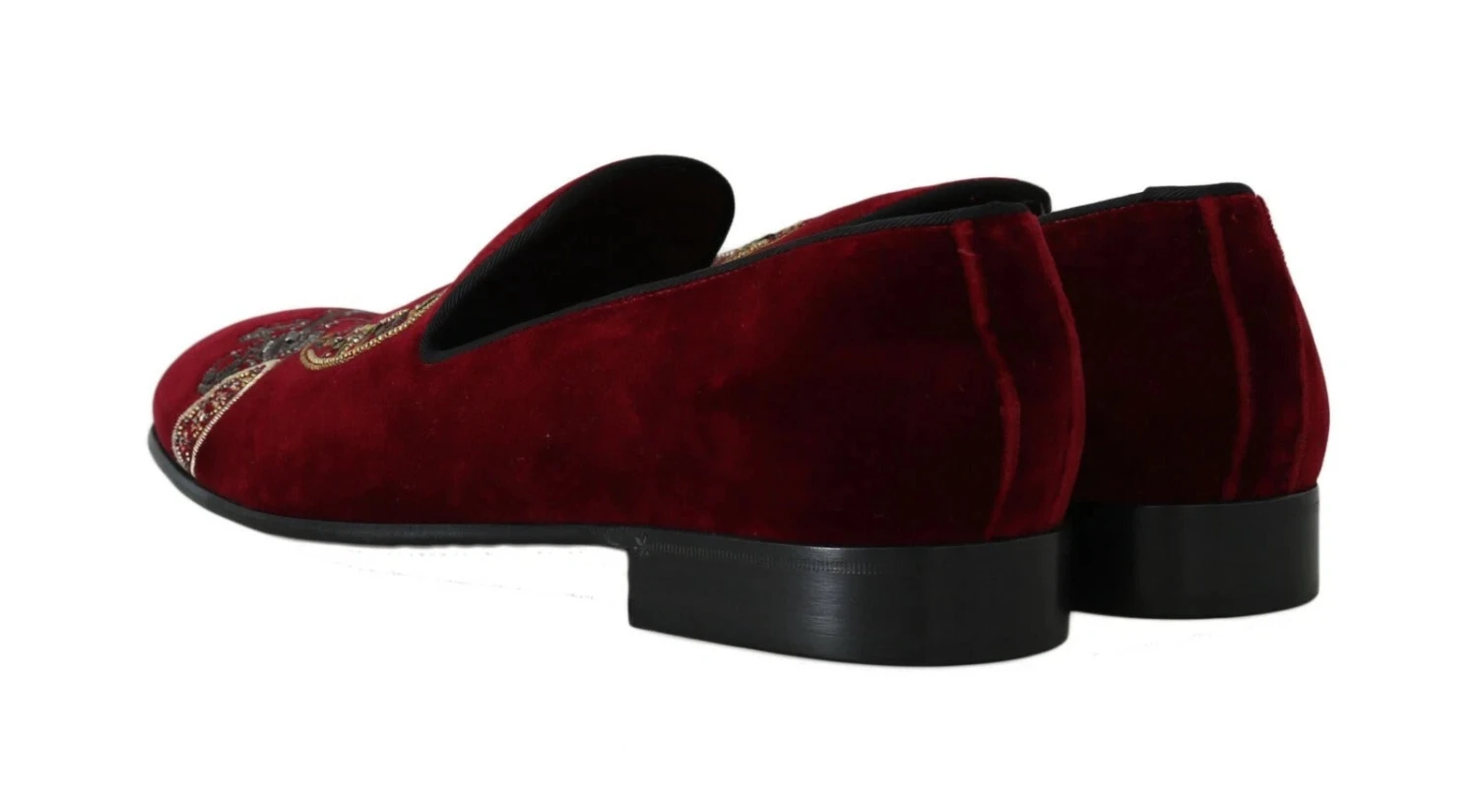 Dolce & Gabbana Bordeaux Velvet Loafers Gun Horseshoe Men's Shoes 4 Dolce & Gabbana Bordeaux Velvet Loafers Gun Horseshoe Men's Shoes - Image 2