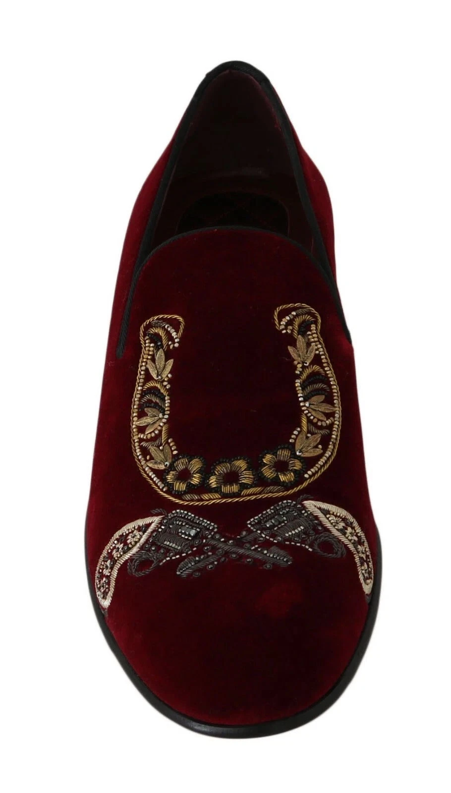 Dolce & Gabbana Bordeaux Velvet Loafers Gun Horseshoe Men's Shoes 5 Dolce & Gabbana Bordeaux Velvet Loafers Gun Horseshoe Men's Shoes - Image 3
