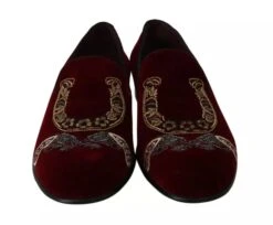 Dolce & Gabbana Bordeaux Velvet Loafers Gun Horseshoe Men's Shoes 13 Dolce & Gabbana Bordeaux Velvet Loafers Gun Horseshoe Men's Shoes -Lux Lair Store 7164970