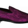 Dolce & Gabbana Purple Jacquard Loafers Dress Formal Men's Shoes