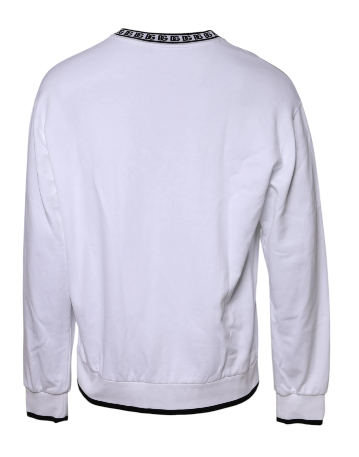 Dolce & Gabbana White Logo Cotton Crew Neck Pullover Men's Sweater (Pre-Owned) 4 Dolce & Gabbana White Logo Cotton Crew Neck Pullover Men's Sweater (Pre-Owned) - Image 2