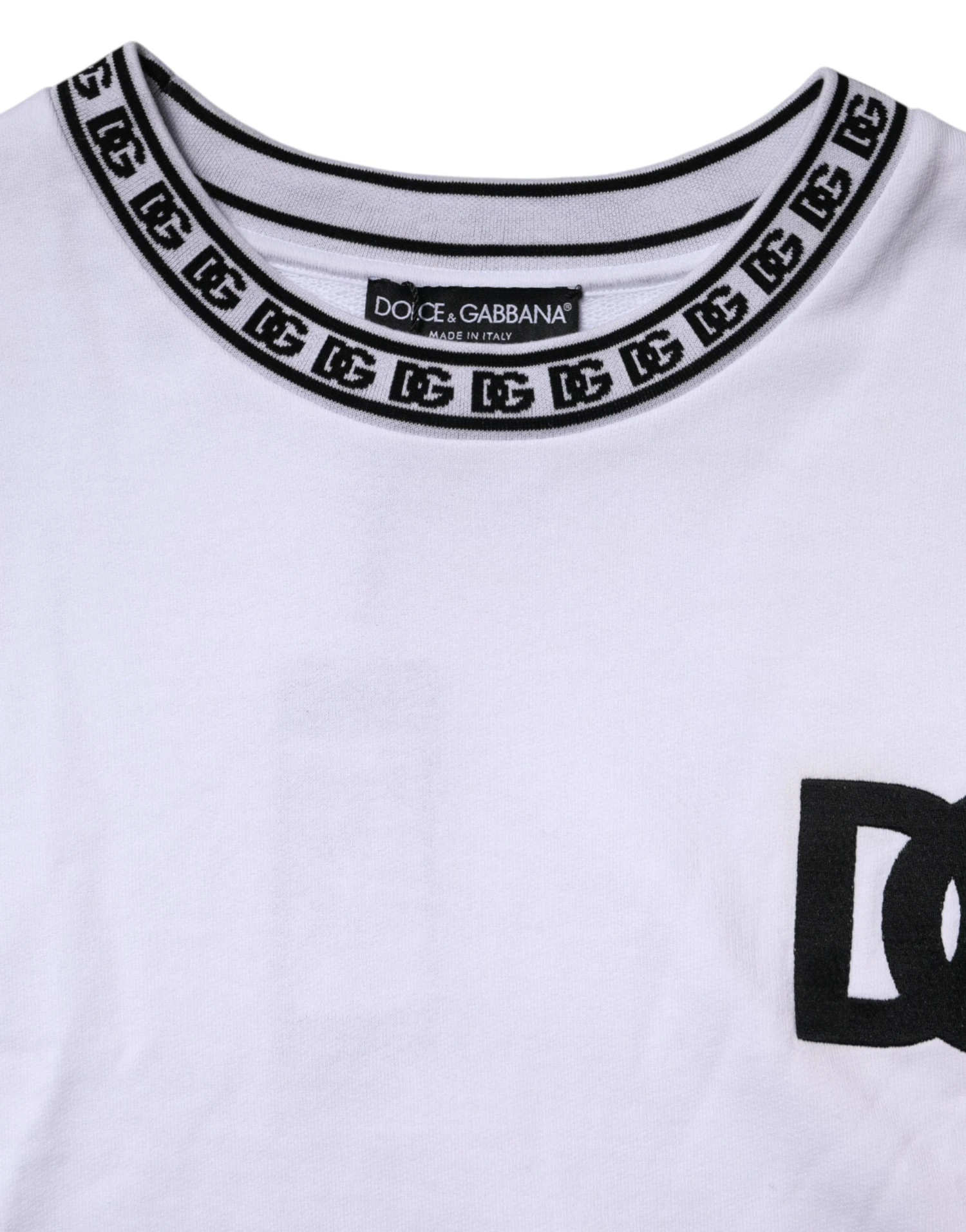 Dolce & Gabbana White Logo Cotton Crew Neck Pullover Men's Sweater (Pre-Owned) 5 Dolce & Gabbana White Logo Cotton Crew Neck Pullover Men's Sweater (Pre-Owned) - Image 3