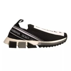 Dolce & Gabbana Black White Slip On Sorrento Sneakers Men's Shoes (Pre-Owned)