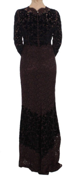 Dolce & Gabbana Purple Floral Lace Ricamo Maxi Women's Dress 10 Dolce & Gabbana Purple Floral Lace Ricamo Maxi Women's Dress -Lux Lair Store 71906