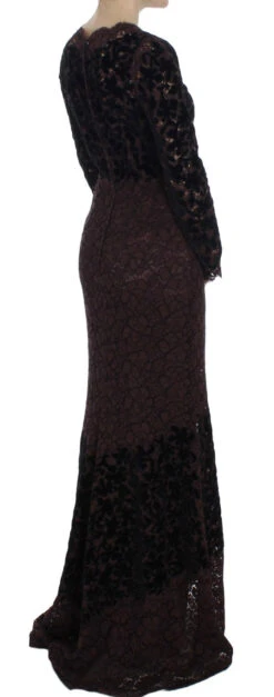Dolce & Gabbana Purple Floral Lace Ricamo Maxi Women's Dress 11 Dolce & Gabbana Purple Floral Lace Ricamo Maxi Women's Dress -Lux Lair Store 71907