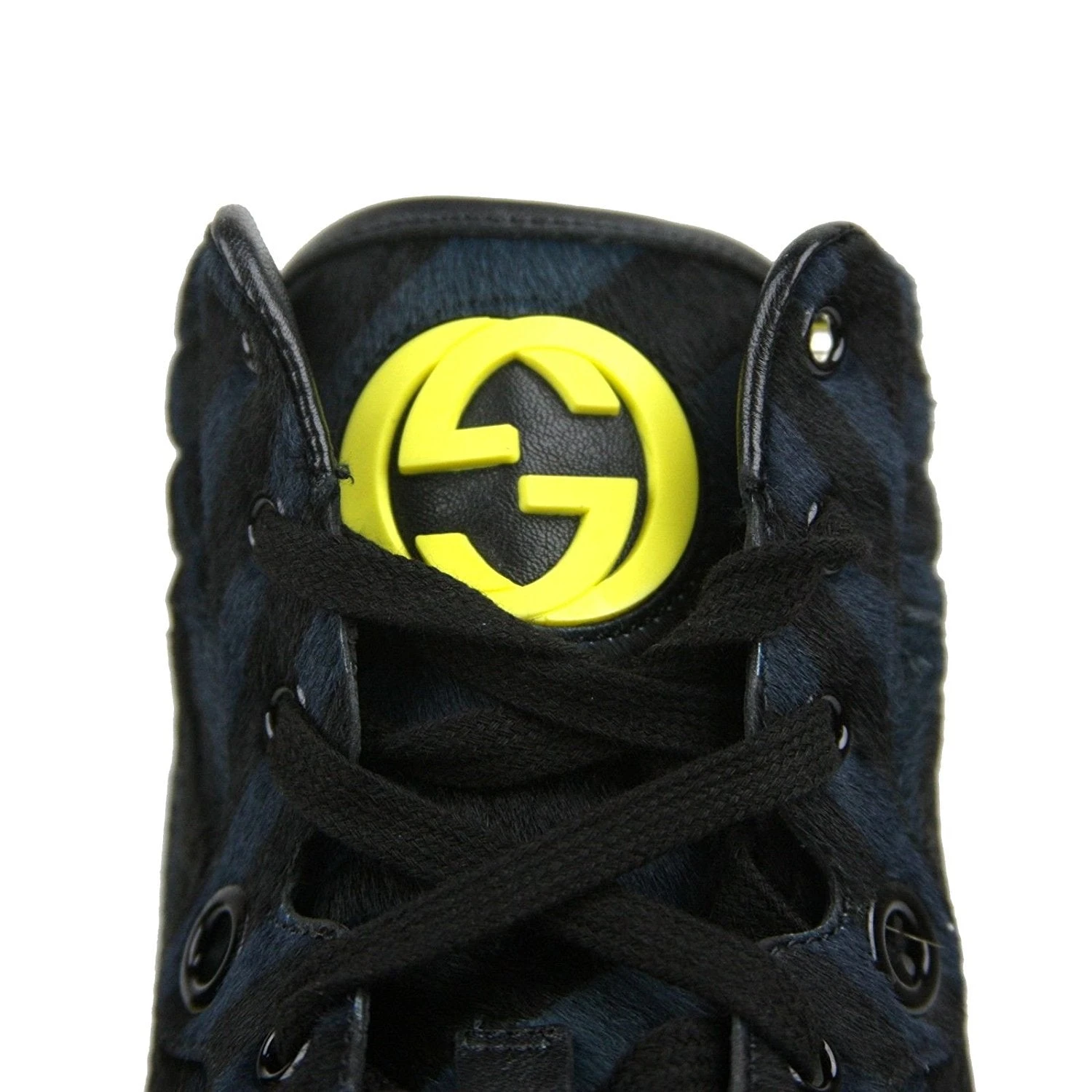 Gucci Men's Blue Black Calf Hair Leather High-top Limited Sneakers 357172 4180 7 Gucci Men's Blue Black Calf Hair Leather High-top Limited Sneakers 357172 4180 - Image 5