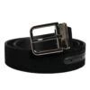 Dolce & Gabbana Black Cotton Silver Metal Buckle Men's Belt -Lux Lair Store 7206070