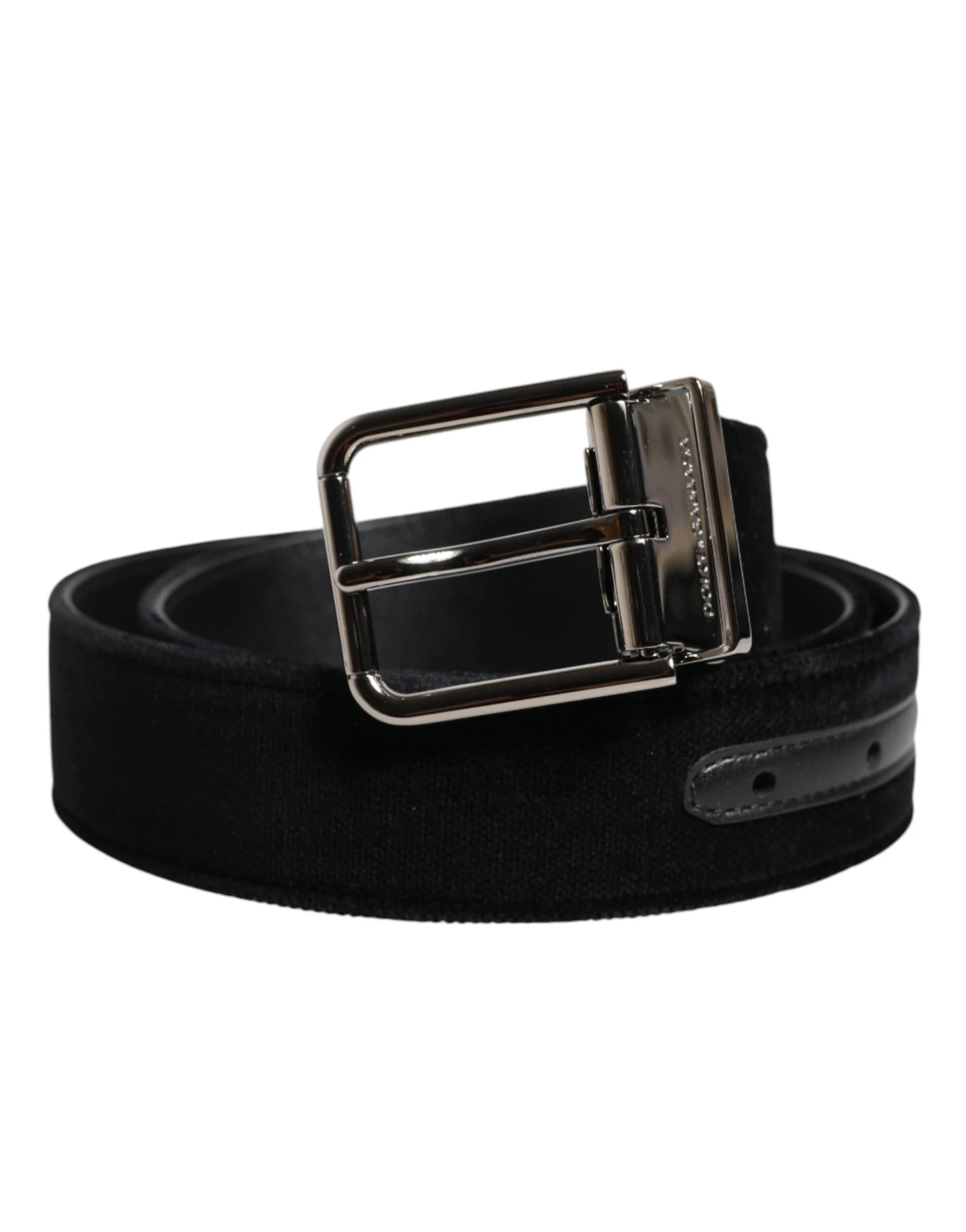 Dolce & Gabbana Black Cotton Silver Metal Buckle Men's Belt 3 Dolce & Gabbana Black Cotton Silver Metal Buckle Men's Belt