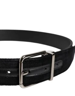 Dolce & Gabbana Black Cotton Silver Metal Buckle Men's Belt 9 Dolce & Gabbana Black Cotton Silver Metal Buckle Men's Belt -Lux Lair Store 7206072