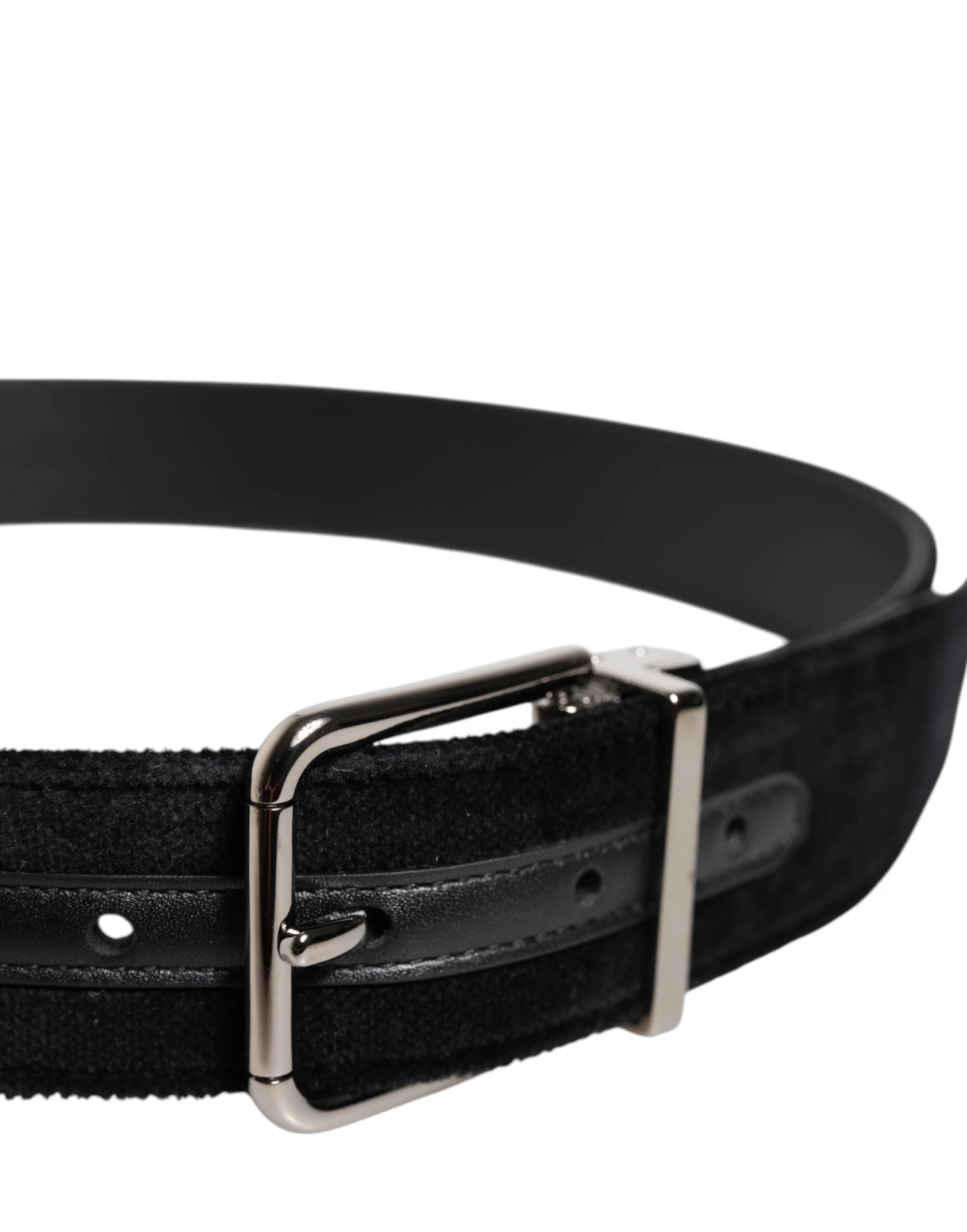 Dolce & Gabbana Black Cotton Silver Metal Buckle Men's Belt 5 Dolce & Gabbana Black Cotton Silver Metal Buckle Men's Belt - Image 3