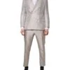 Dolce & Gabbana Light Gray Jacquard Silk Dotted 2 Piece Men's Suit -Lux Lair Store 7206576