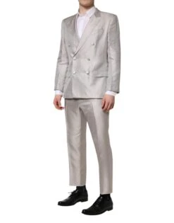 Dolce & Gabbana Light Gray Jacquard Silk Dotted 2 Piece Men's Suit 8 Dolce & Gabbana Light Gray Jacquard Silk Dotted 2 Piece Men's Suit -Lux Lair Store 7206577