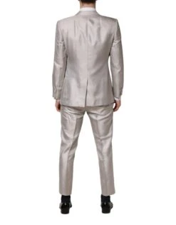 Dolce & Gabbana Light Gray Jacquard Silk Dotted 2 Piece Men's Suit 9 Dolce & Gabbana Light Gray Jacquard Silk Dotted 2 Piece Men's Suit -Lux Lair Store 7206578