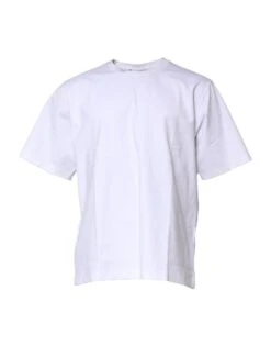 Dolce & Gabbana White Cotton Short Sleeves Crew Neck Men's T-shirt