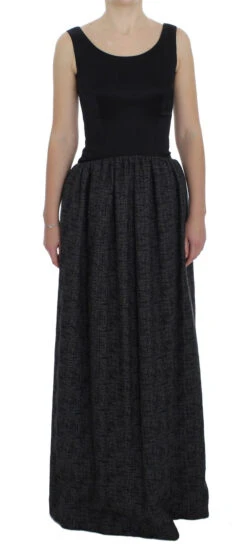 Dolce & Gabbana Black Gray Sheath Gown Full Length Women's Dress
