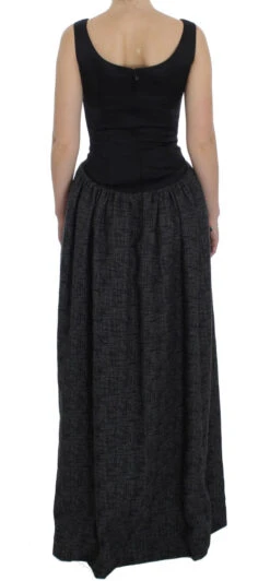 Dolce & Gabbana Black Gray Sheath Gown Full Length Women's Dress 10 Dolce & Gabbana Black Gray Sheath Gown Full Length Women's Dress -Lux Lair Store 72677