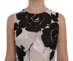 Dolce & Gabbana Black White Floral Silk Sheath Gown Women's Dress -Lux Lair Store 72725