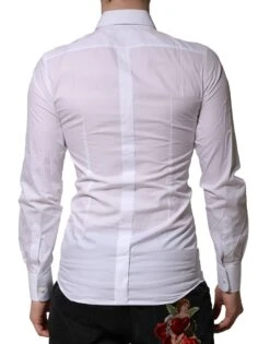 Dolce & Gabbana White GOLD Embellished Formal Men Dress Men's Shirt (Pre-Owned) -Lux Lair Store 7358565