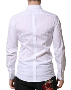 Dolce & Gabbana White GOLD Crown Cotton Dress Formal Men's Shirt -Lux Lair Store 7358574