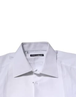Dolce & Gabbana White GOLD Crown Cotton Dress Formal Men's Shirt -Lux Lair Store 7358575