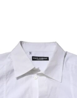 Dolce & Gabbana White Poplin Cotton Formal Men Dress Men's Shirt 10 Dolce & Gabbana White Poplin Cotton Formal Men Dress Men's Shirt -Lux Lair Store 7358581