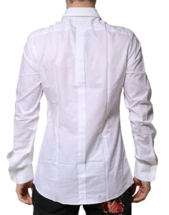 Dolce & Gabbana White Bib Cotton Poplin GOLD Men Formal Men's Shirt 8 Dolce & Gabbana White Bib Cotton Poplin GOLD Men Formal Men's Shirt -Lux Lair Store 7359947