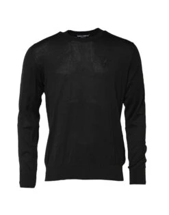 Dolce & Gabbana Black Cotton DG Logo Men Sweatshirt Men's Sweater (Pre-Owned)