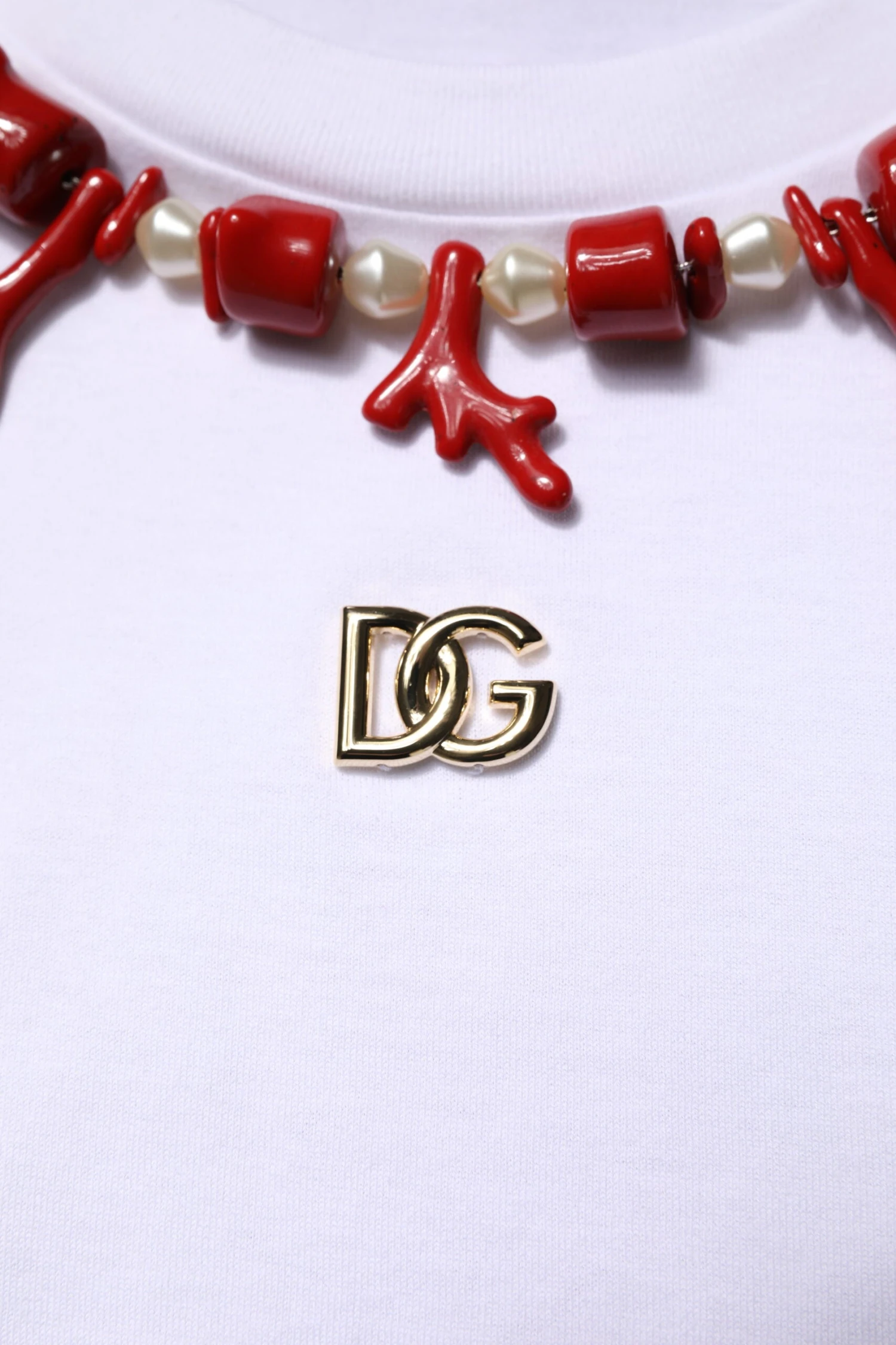 Dolce & Gabbana White Embellished Cotton Crew Neck Men's T-shirt 7 Dolce & Gabbana White Embellished Cotton Crew Neck Men's T-shirt - Image 5