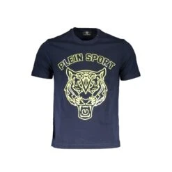 Plein Sport Blue Cotton Men Men's T-Shirt