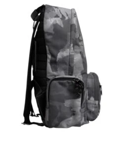 Dolce & Gabbana Gray Cotton Camouflage Logo Plaque Backpack Men's Bag -Lux Lair Store 7459926