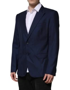Dolce & Gabbana Blue Wool Single Breasted Suit Coat Men's Blazer -Lux Lair Store 7520422