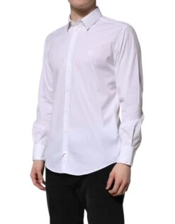 Dolce & Gabbana White Cotton MARTINI Long Sleeve Dress Men's Shirt 7 Dolce & Gabbana White Cotton MARTINI Long Sleeve Dress Men's Shirt -Lux Lair Store 7527003