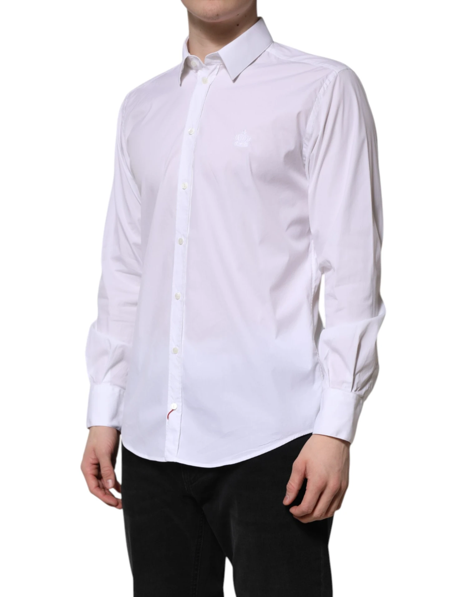 Dolce & Gabbana White Cotton MARTINI Long Sleeve Dress Men's Shirt 4 Dolce & Gabbana White Cotton MARTINI Long Sleeve Dress Men's Shirt - Image 2
