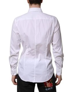 Dolce & Gabbana White Cotton MARTINI Long Sleeve Dress Men's Shirt 8 Dolce & Gabbana White Cotton MARTINI Long Sleeve Dress Men's Shirt -Lux Lair Store 7527004