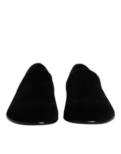 Dolce & Gabbana Black Velvet Slip On Loafers Formal Men's Shoes 9 Dolce & Gabbana Black Velvet Slip On Loafers Formal Men's Shoes -Lux Lair Store 7560248