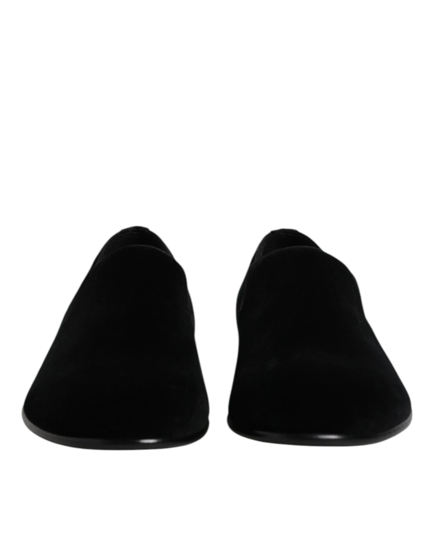 Dolce & Gabbana Black Velvet Slip On Loafers Formal Men's Shoes 4 Dolce & Gabbana Black Velvet Slip On Loafers Formal Men's Shoes - Image 2