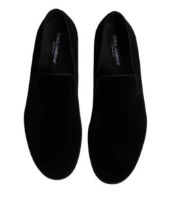 Dolce & Gabbana Black Velvet Slip On Loafers Formal Men's Shoes 10 Dolce & Gabbana Black Velvet Slip On Loafers Formal Men's Shoes -Lux Lair Store 7560249