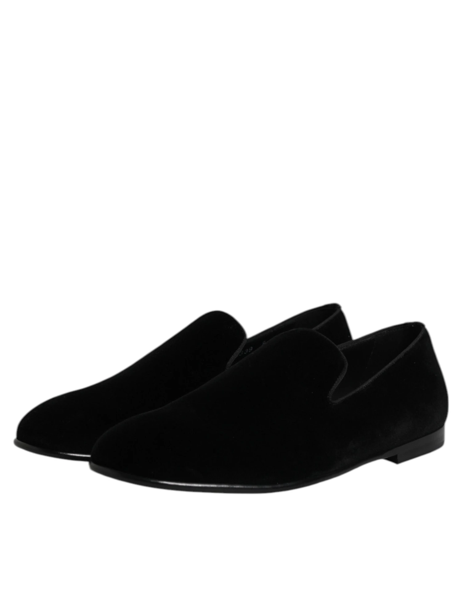 Dolce & Gabbana Black Velvet Slip On Loafers Formal Men's Shoes 6 Dolce & Gabbana Black Velvet Slip On Loafers Formal Men's Shoes - Image 4