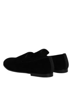 Dolce & Gabbana Black Velvet Slip On Loafers Formal Men's Shoes 12 Dolce & Gabbana Black Velvet Slip On Loafers Formal Men's Shoes -Lux Lair Store 7560255