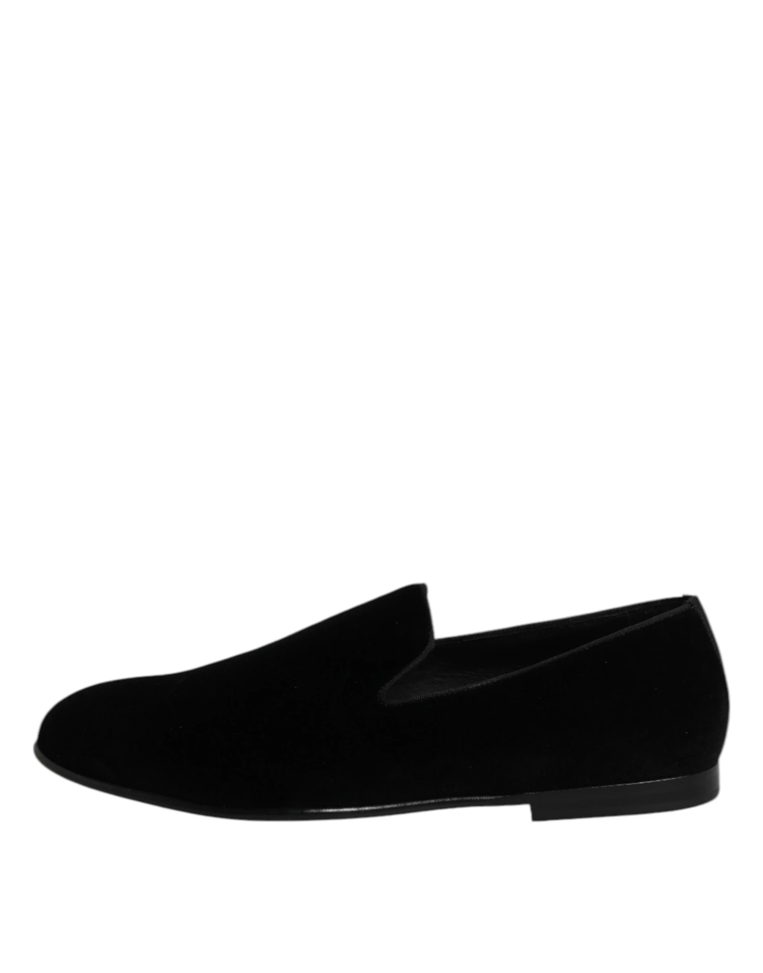 Dolce & Gabbana Black Velvet Slip On Loafers Formal Men's Shoes 8 Dolce & Gabbana Black Velvet Slip On Loafers Formal Men's Shoes - Image 6