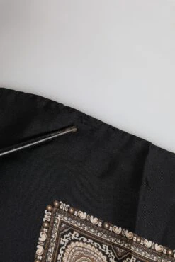 Dolce & Gabbana Black Brown Patterned Square Foulard Men's Scarf (Pre-Owned) -Lux Lair Store 7593838