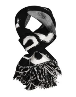Dolce & Gabbana Black Logo Neck Warmer Wrap Men Shawl Men's Scarf