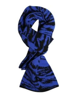 Dolce & Gabbana Blue Black Logo Neck Warmer Wrap Shawl Men's Scarf