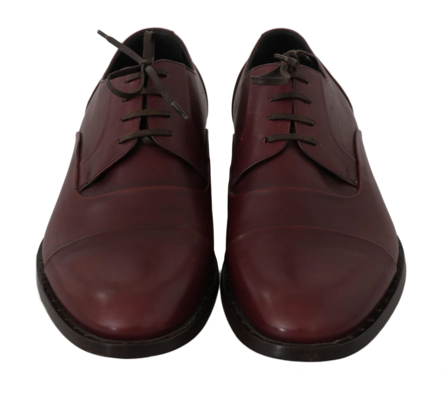 Dolce & Gabbana Red Bordeaux Leather Derby Formal Men's Shoes 4 Dolce & Gabbana Red Bordeaux Leather Derby Formal Men's Shoes - Image 2