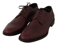 Dolce & Gabbana Red Bordeaux Leather Derby Formal Men's Shoes 10 Dolce & Gabbana Red Bordeaux Leather Derby Formal Men's Shoes -Lux Lair Store 762342
