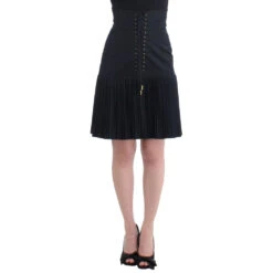 Roberto Cavalli Black Wool Women's Skirt