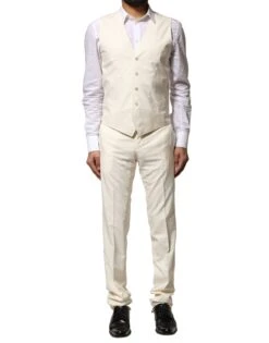 Dolce & Gabbana Ivory Wool 3 Piece Single Breasted Men's Suit (Pre-Owned) -Lux Lair Store 7726850