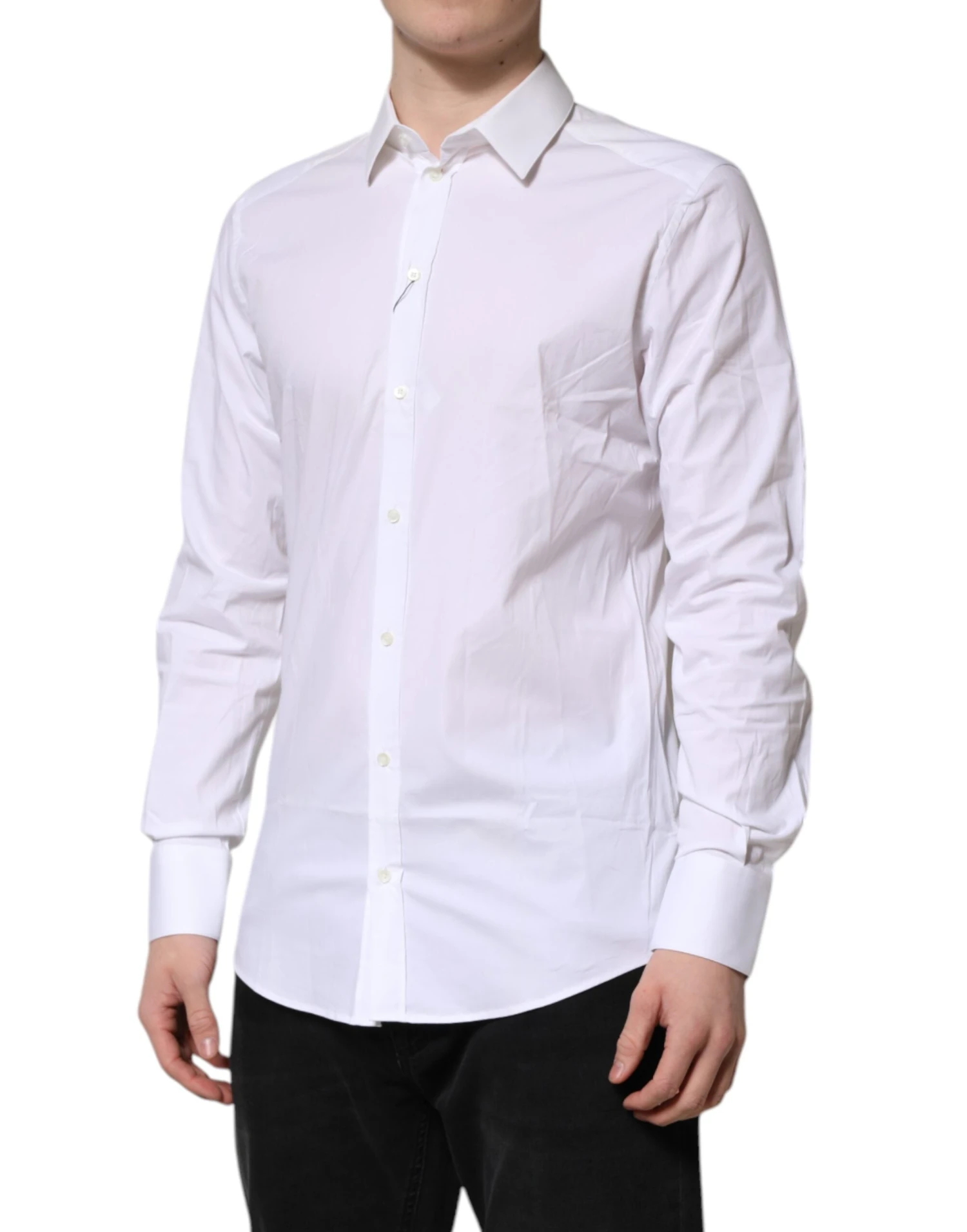 Dolce & Gabbana White GOLD Cotton Collared Dress Shirt Men's Top (Pre-Owned) 4 Dolce & Gabbana White GOLD Cotton Collared Dress Shirt Men's Top (Pre-Owned) - Image 2